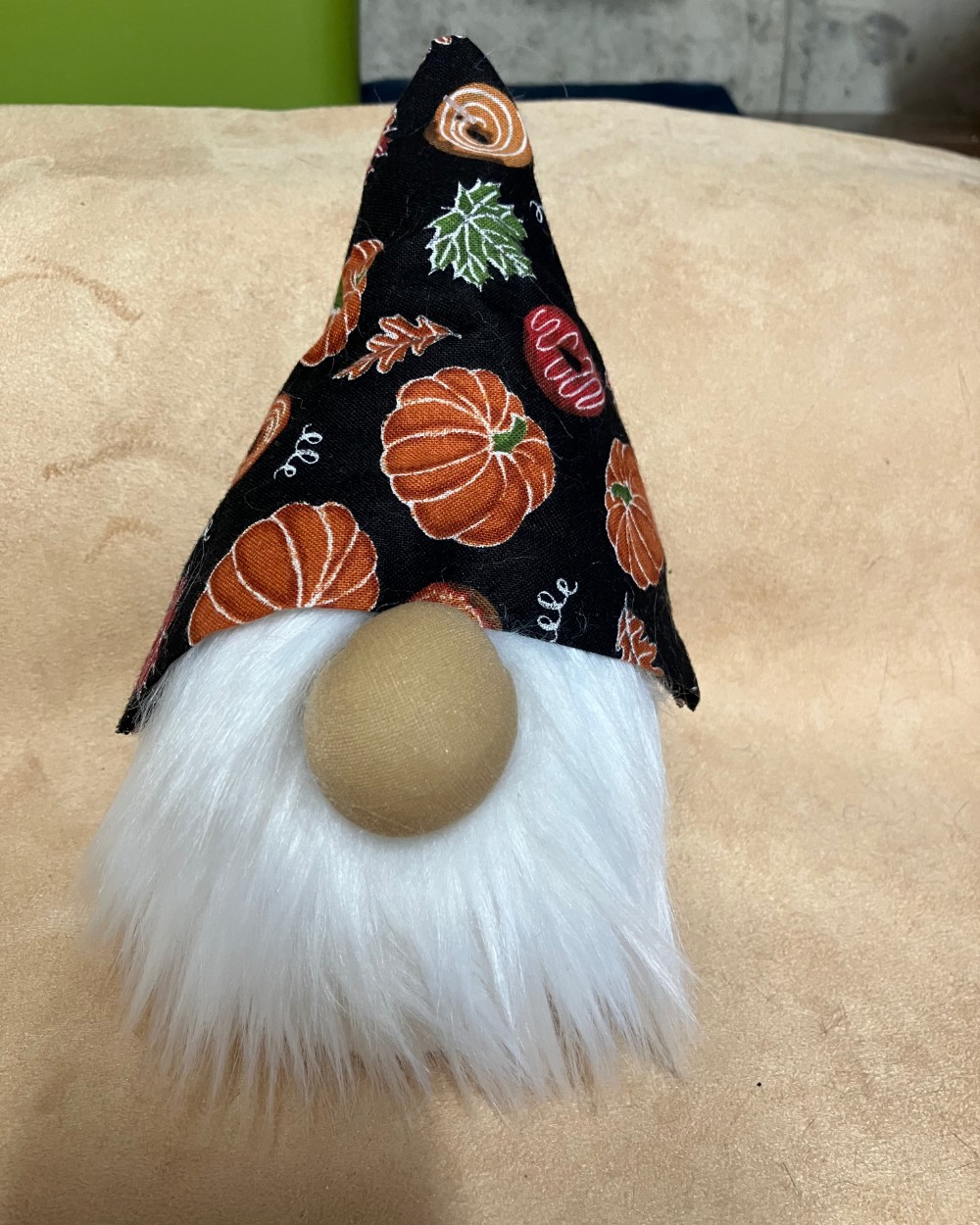 pumpkin and leaves — handmade gnome